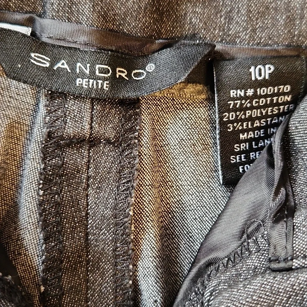 Sandro Charcoal Denim Cotton Blend Bermuda Sailor Shorts Size 10P NWOT
